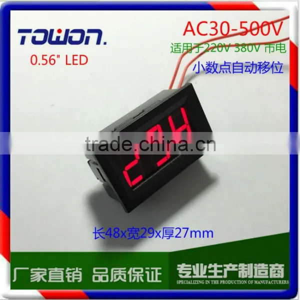 0.56" Red Green Blue LED Digital Voltmeter Volt Panel Meter Red Color AC30-500V Voltage Panel Meter photo-3
