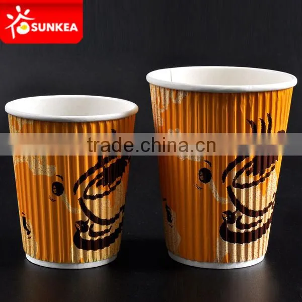Wholesale Custom Printed Ripple Paper Cups for Hot Drink,disposable Ripple Paper Coffee Cups photo-6