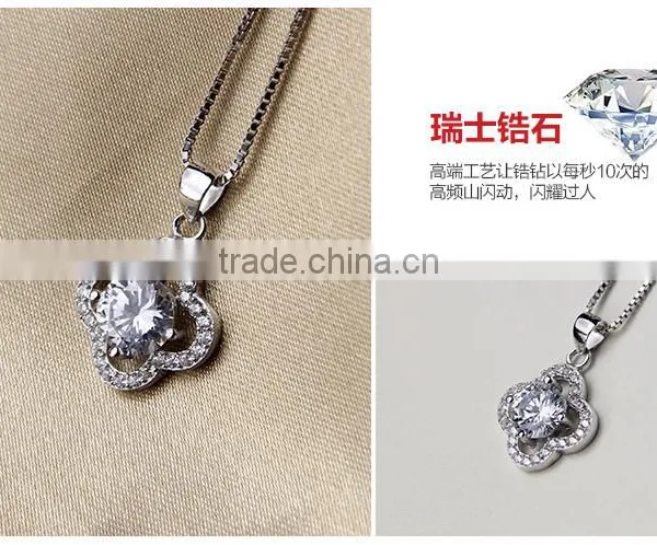 European Style Fashion 925sterling Silver Crytal Flower Design Pendant Jewellery photo-4