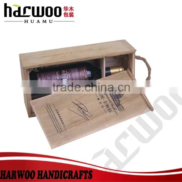 Wood Good Quality Handmade Unfinished Wooden Wine Box photo-3