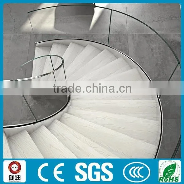 Stainless Beam and Wood Tread Helical Stair photo-2