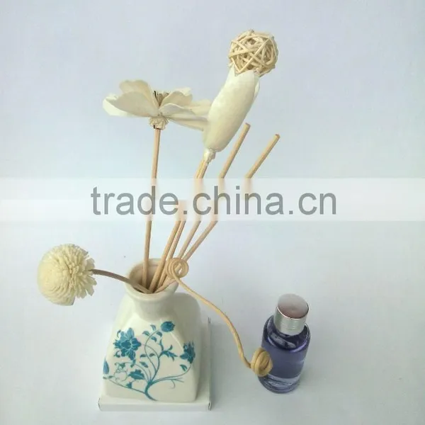Wholesale Aroma Scented Reed Diffuser With Glass Fragrance Bottle,Aroma Rattan Sticks,Sola Flower photo-2