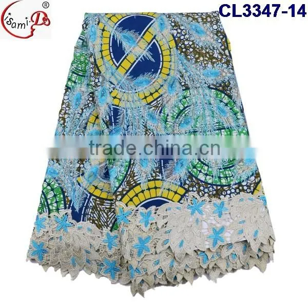 CL3347 New Design Popular Wax Lace Fabric,wholesale Price Multi Color Wax Lace for Sale photo-6