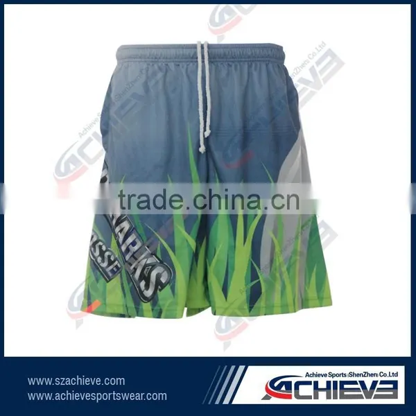 OEM Service 100% Polyester Full Printing Mesh Fabric Lacrosse Short