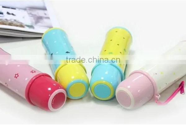 Candy Color Children Vacuum Flask With Cute Animal Printings photo-2