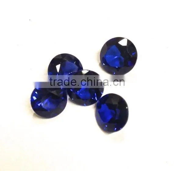High Quality Blue Corundum Loose Round Faceted Gemstone, Best AAA Quality photo-2