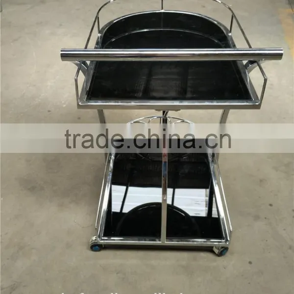 Modern Style Glass Serving Kitchen Cart