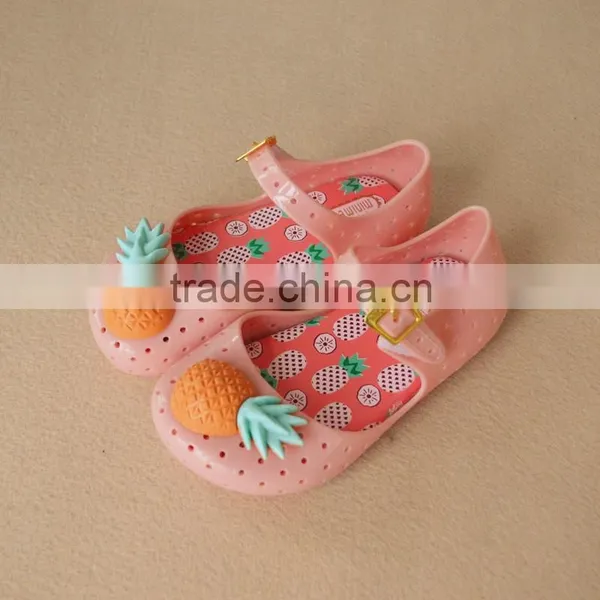 2016 Cute Pineapple Jelly Shoes Heel Jelly Shoes Cool Korean Summer Soft Bottom Girls Sandals photo-2