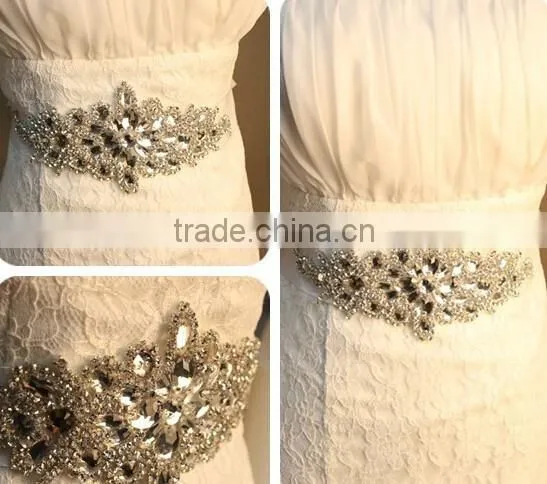 Crystal Mesh Fabric Rhinestone Trim Crystal Appliques for Wedding Dresses Sash Belt/Headband photo-3