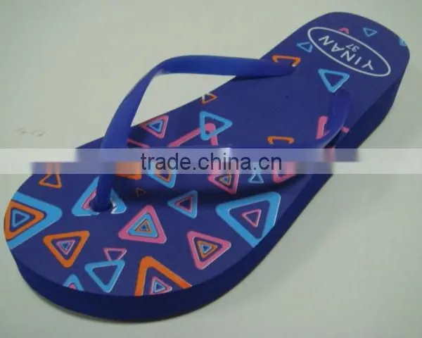 663 LOULUEN Summer Printed EVA Slippers Women Wedge Flip Flops Wholesale photo-6