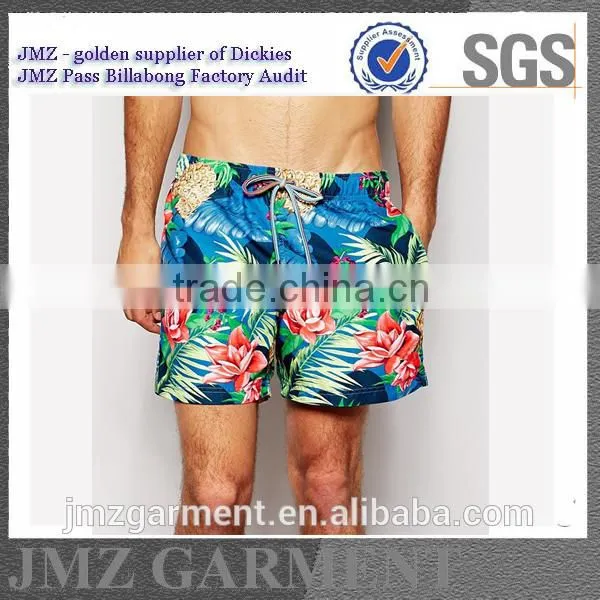 Wholesale OEM Swimming Pants for Men Polyester Swimwear With Your Own Print Design New 2015 Low Moq on Sale photo-2