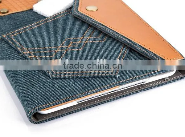 Fashion Jeans Cloth Leather Tablet Case Mobile Phone Case for Apple IPhone/ IPad Air/iPad 5 photo-3