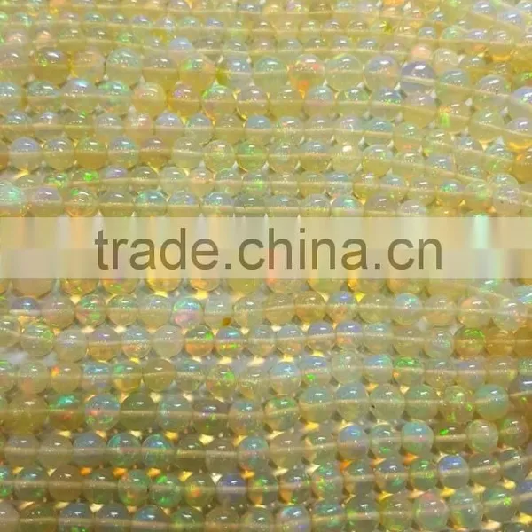 #EZZ Top Quality Round Plain Bead Strand Ethiopian Opal photo-2