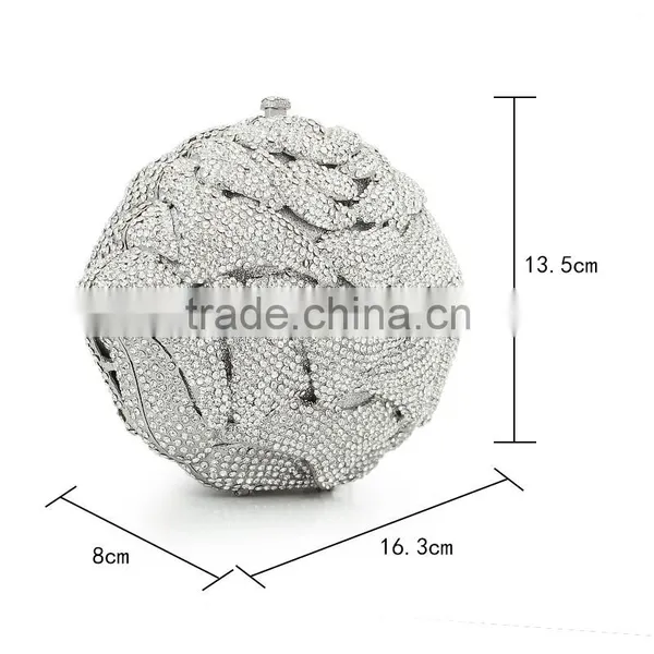 3D Flower Hard Shell Crystal and Crystal Bags and Clutches (8746A-S) photo-3