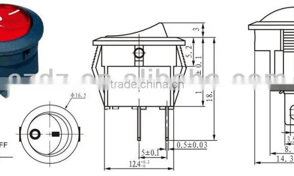 ON-OFF Household Electrical Switch,copper Leg Round Type Illumiated Rocker Switch photo-5