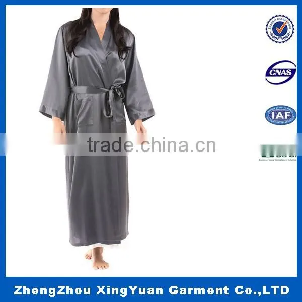Factory Wholesale Satin Plain Bath Robe Satin Robe Silk Robe photo-3