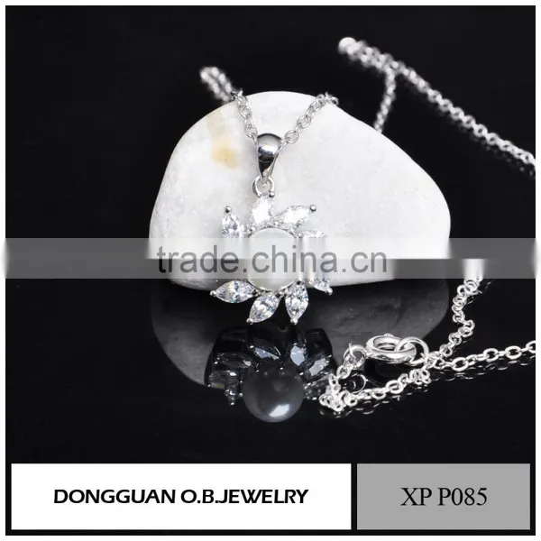 Latest Wholesale Costume Jewelry Silver Pearl Pendant Jewellery Necklace photo-3