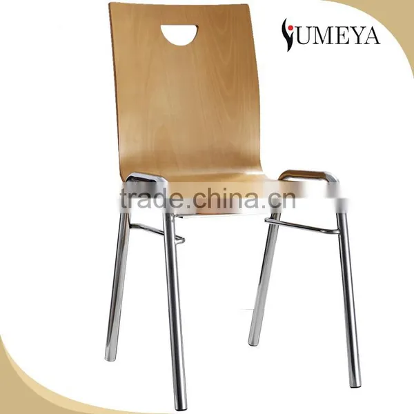 Hotel Furniture Dining Room Restaurant Chair Steel Frame Bended Plywood Wood Design Dining Chair photo-3