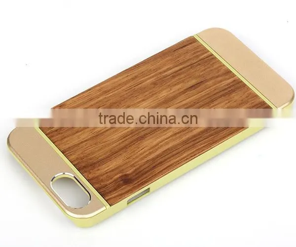 OEM/ODM Luxury Aluminum With Real Wood Case Phone Cover for IPhone 6/6s photo-3