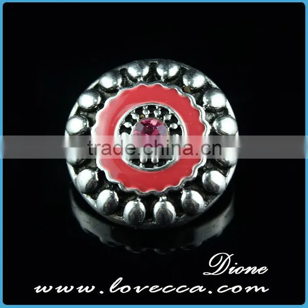 New Promotional Product Charms Fashion Heart Crystal Snap Button Accessory photo-5