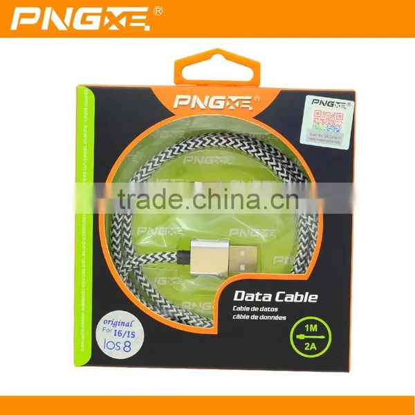 PNGXE Hot Sale High Quality Nylon Braided Usb Charger Cable for Iphone 5 Data Cable photo-6