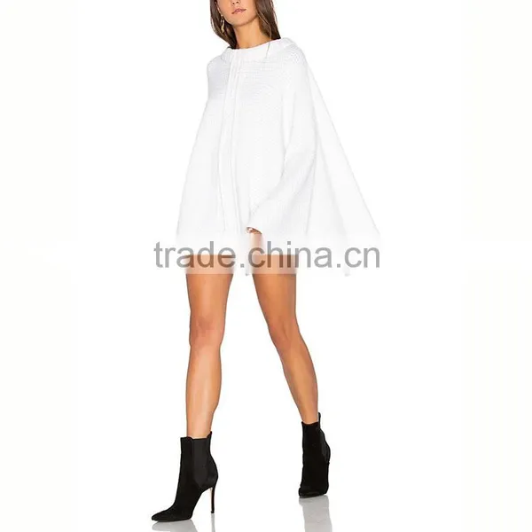 OEM Woman Tops Clothing Poncho Coat Fashion Pullover Sweater Knit Cape photo-2