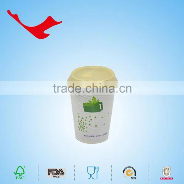 Food Grade Recycled Ripple Wall Paper Coffee Cups Printed With Custom Logo photo-2