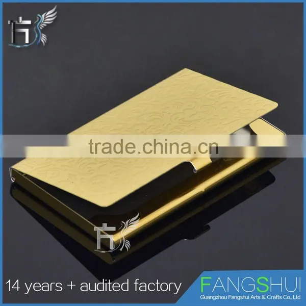Pocket Stainless Steel & Metal Business Card Holder Case ID Credit Wallet Gold photo-6