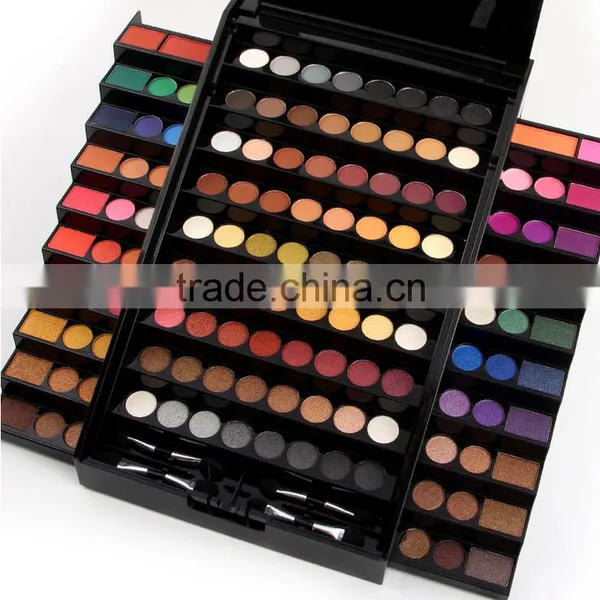 Chinese Factories Wholesale Custom Hot 130 Color Cosmetic Box, Black Drawer Eye Shadow Box photo-5