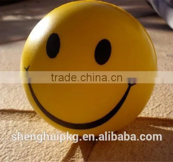 Promotional Printed Smiley Face PU Ball PU Foam Ball Anti Stress Ball