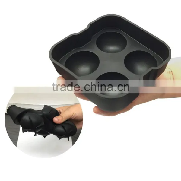 Factory Direct Price Food Grade 4 Cavity Ball Silicone Ice Ball Maker Mould photo-4