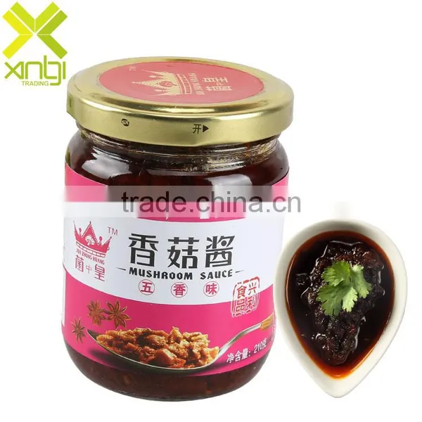 Savory Mason Jar Packed 210g Five FragrantTastes Mushroom Sauce With HACCP and FDA Certification