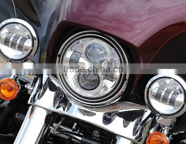 Offroad Powersport Harley Motorcycle LED Fog Driving Spot Headlight Black Chrome LED Headlamp photo-5
