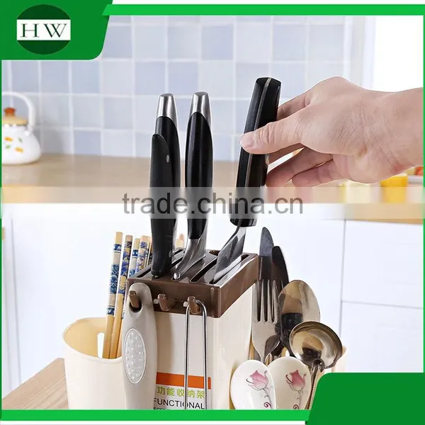 Kitchen Accessories Multipurpose Plastic Flatware Fork Spoon Knife Storage Rack Holder photo-2