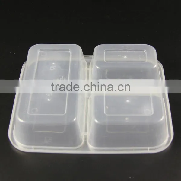 Black 3 Divided Microwavable Safe Storage Plastic Food Containers photo-5