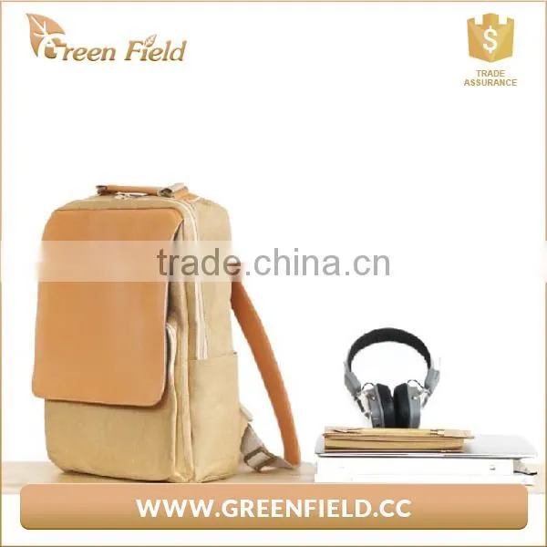 Washable Kraft Paper Comfortable Backpack Hot Sell Brown Kraft Paper High School Backpack photo-3