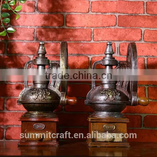 Coffee Shop Decoration Resin Vintage Artificial Coffee Machine Figurine photo-2
