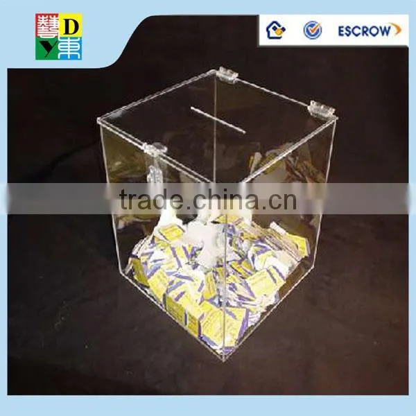 2015 Simple Design Acrylic Donation Box Acrylic Custom Design Donation Box PMMA Material Donation Box photo-3