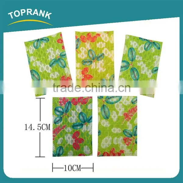 Toprank Colorful 5pcs Washing Dish Mesh Scourer Scrubbing Cleaner Scrub Sponge Pad Kitchen Scouring Pad photo-2
