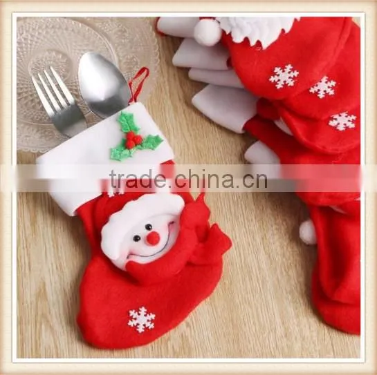 NEW 4 Christmas Table Decor Silverware Tableware Holder Socks Candy Stock photo-5