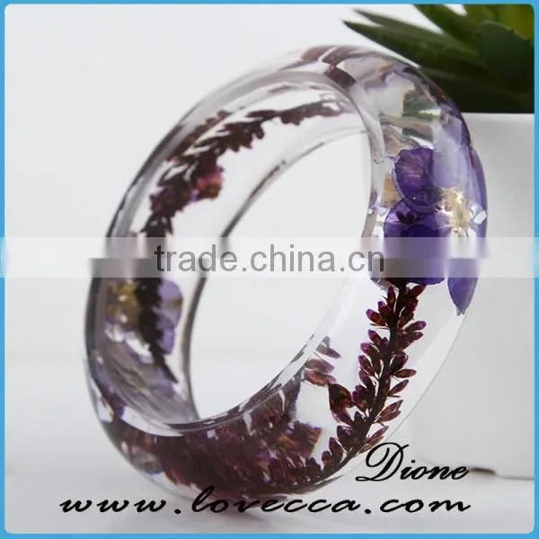 Eco Friendly Resin Bracelet Pressed FlowerJewelry Resin Bangle photo-4