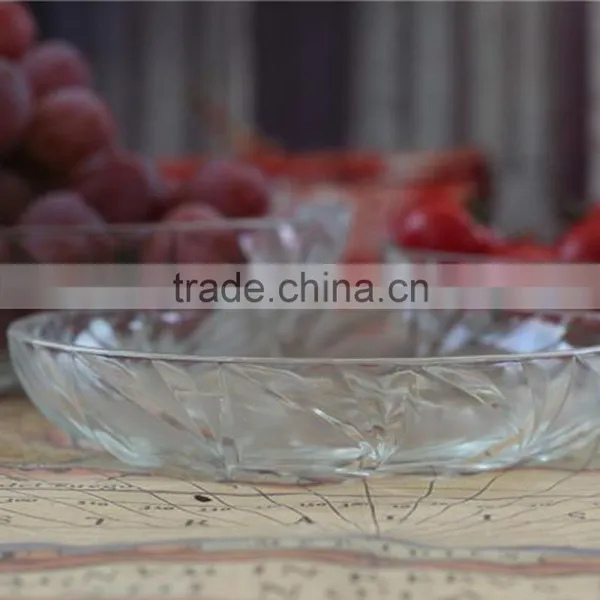 Deep Round Glass Plate Set With Golden Plating Metal Holder photo-3