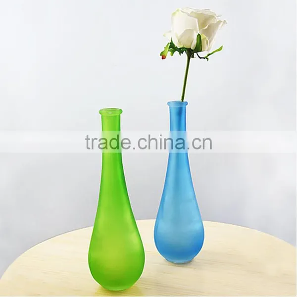 Frosted Colored Glass Material Home Goods Decorative Vase photo-6