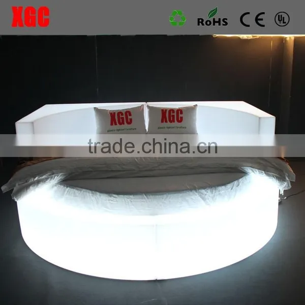 New Design Luxury Circle Shape Hotel Bed Hotel Extra Bed With 16 Colors Changing Led Light photo-2