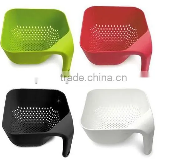 Plastic Square Vegetable Fruit Strainer Draining Basket With Handle photo-5