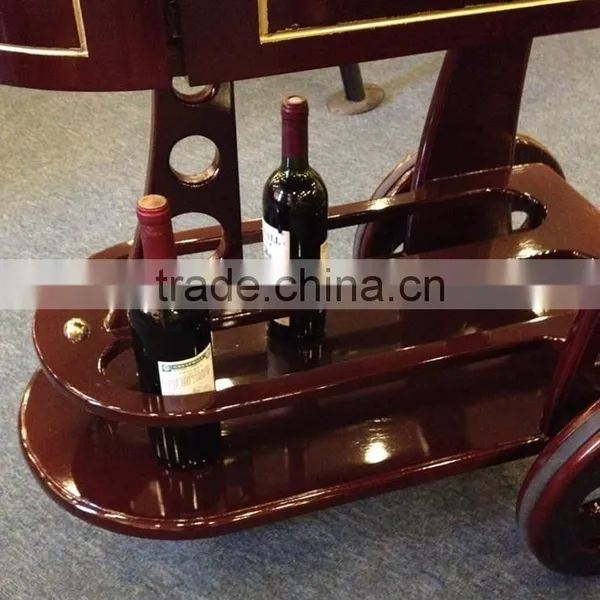 Luxury Wooden Wine and Liquor Cart Food Service Trolley C-32 photo-5