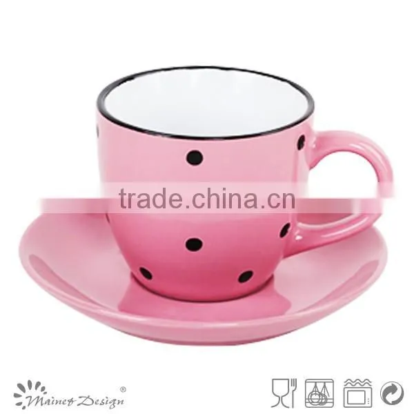 2016 Fashion Design Ceramic Coffee Mug With Saucer Stoneware Mug High Quality Factory Price photo-2