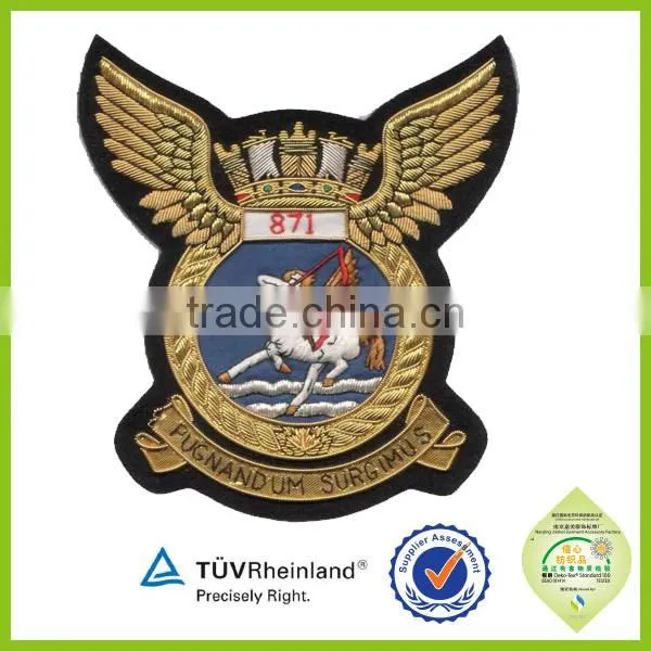 Bullion Wire Embroidered Customized Blazer Pocket Badge Embroidered photo-4