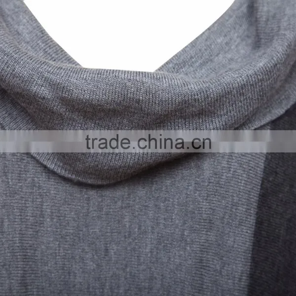 Women's Color Block Knitted Garment With Loose Turtle Neck and Half Sleeves photo-3