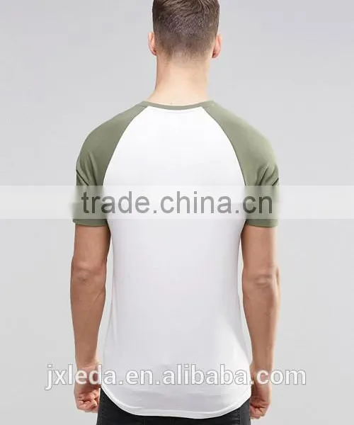 Wholesale Men Contrast Raglan Short Sleeves Muscle Tight Fit T-shirt photo-2